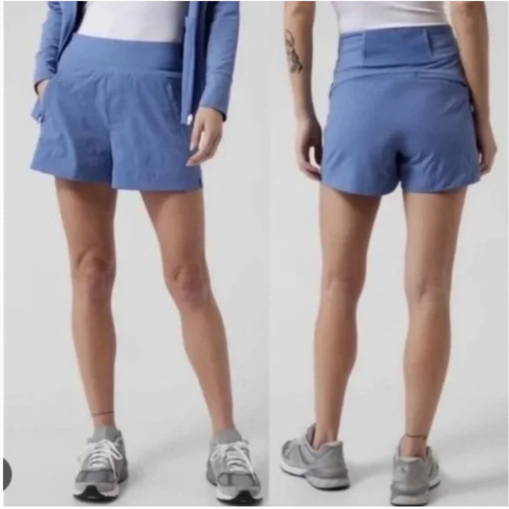 Athleta Trekkie North Shorts Cottage Blue Women's 14 Athletic Hiking Outdoors